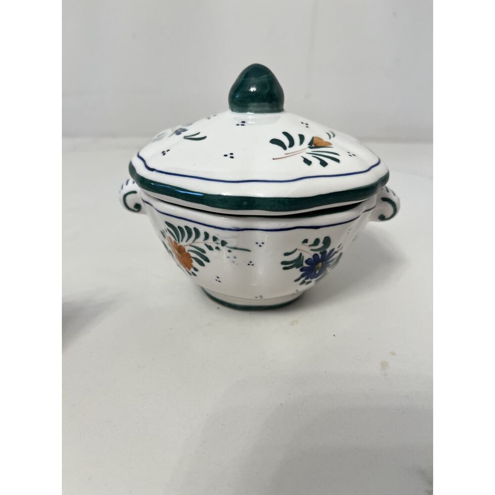 Ocello Deruta Italy Sugar, Cheese Bowl Ceramic Hand-Painted NEW